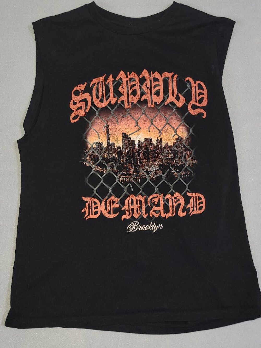 Supply & Demand NYC Men L Black Sleeveless Graphic Tee Brooklyn Streetwear